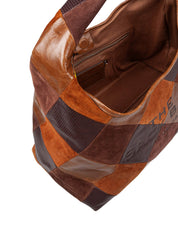 MARC JACOBS THE SACK BAG PATCHWORK SUEDE TOTE BAG