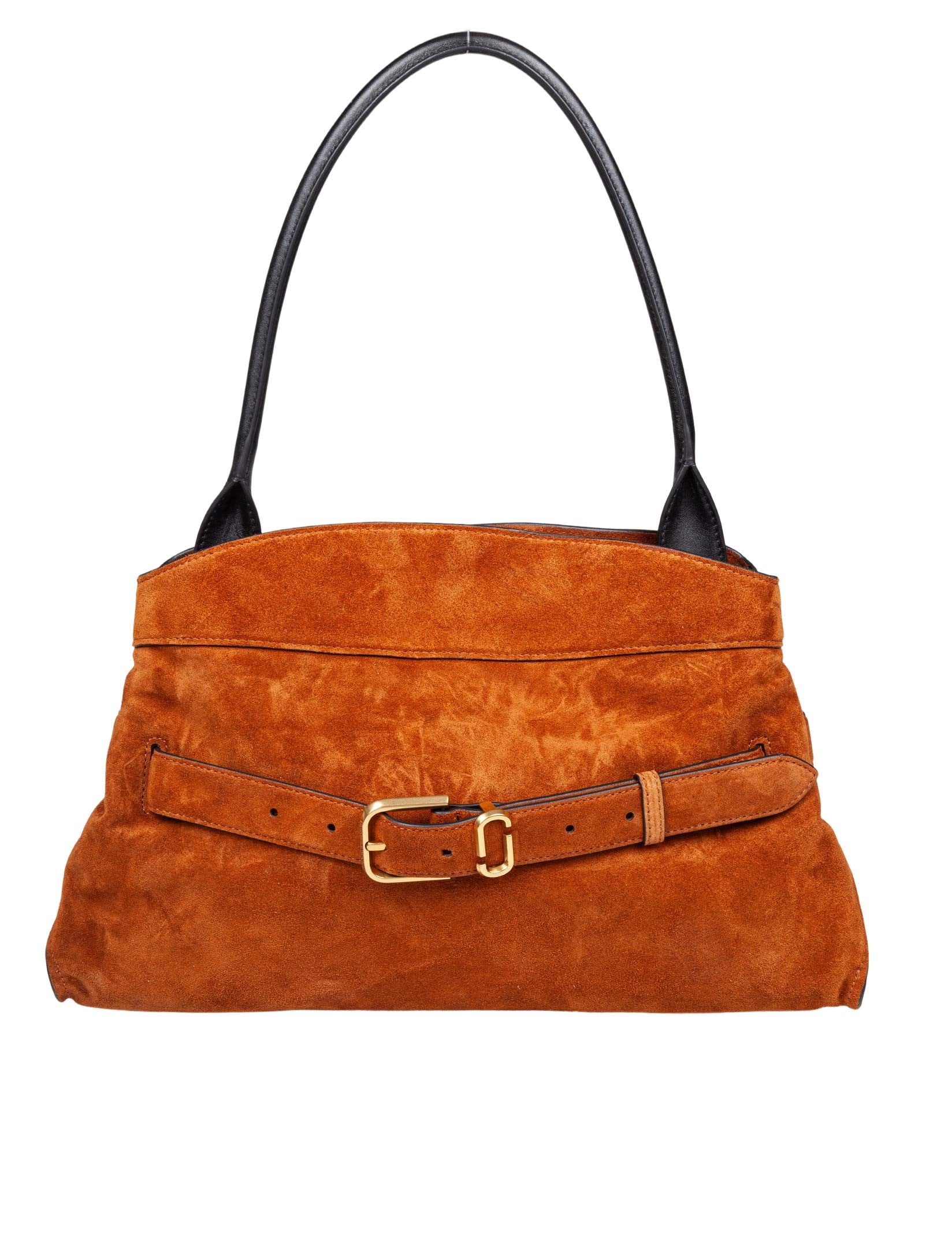 MARC JACOBS THE SATCHEL DAKOTA SUEDE SHOULDER BAG, TAN COLOR