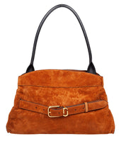 MARC JACOBS THE SATCHEL DAKOTA SUEDE SHOULDER BAG, TAN COLOR