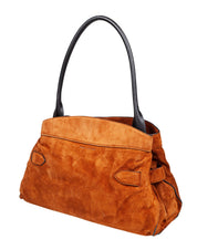 MARC JACOBS THE SATCHEL DAKOTA SUEDE SHOULDER BAG, TAN COLOR