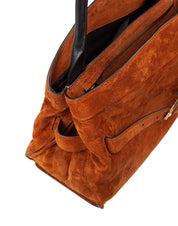 MARC JACOBS THE SATCHEL DAKOTA SUEDE SHOULDER BAG, TAN COLOR