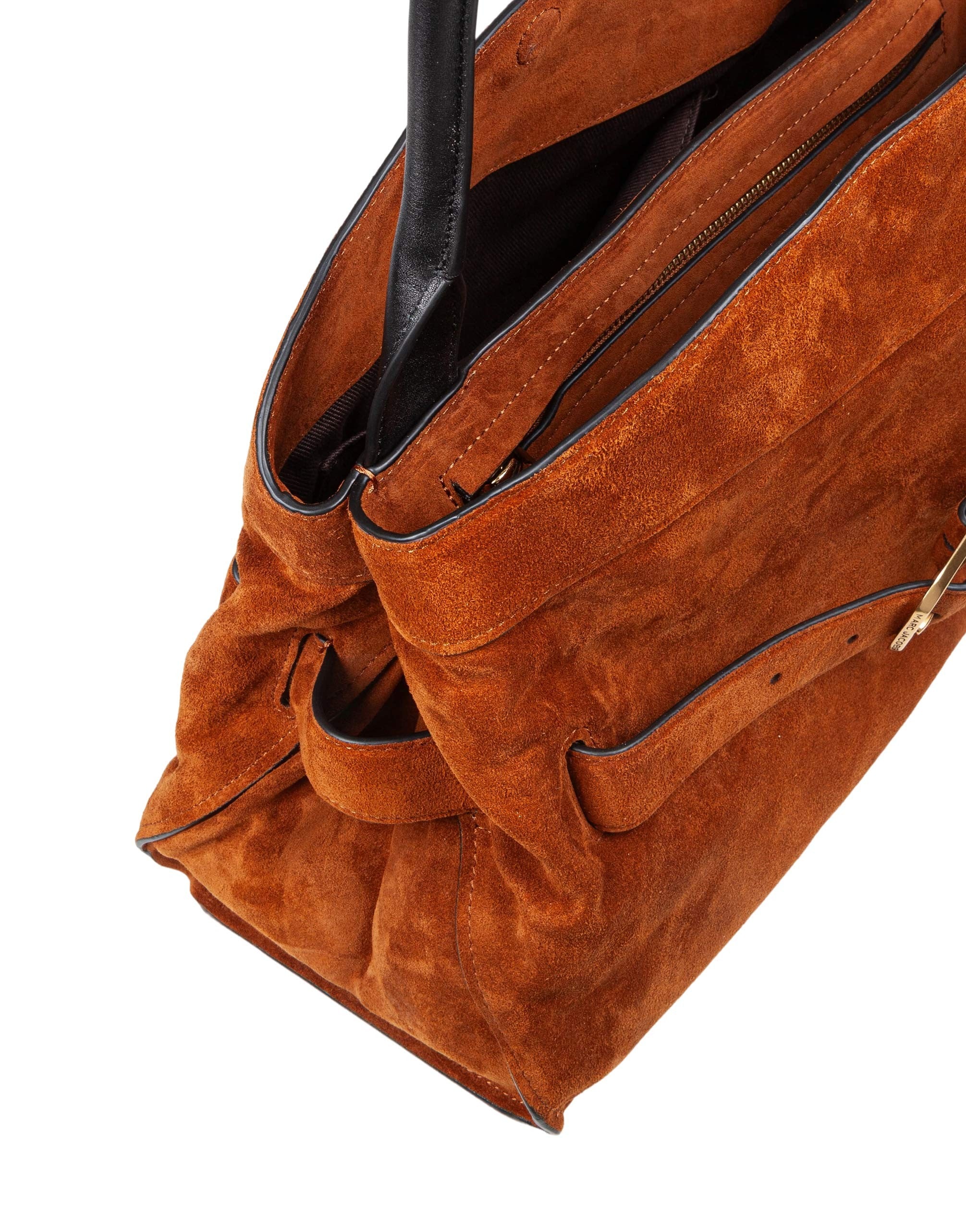 MARC JACOBS THE SATCHEL DAKOTA SUEDE SHOULDER BAG, TAN COLOR