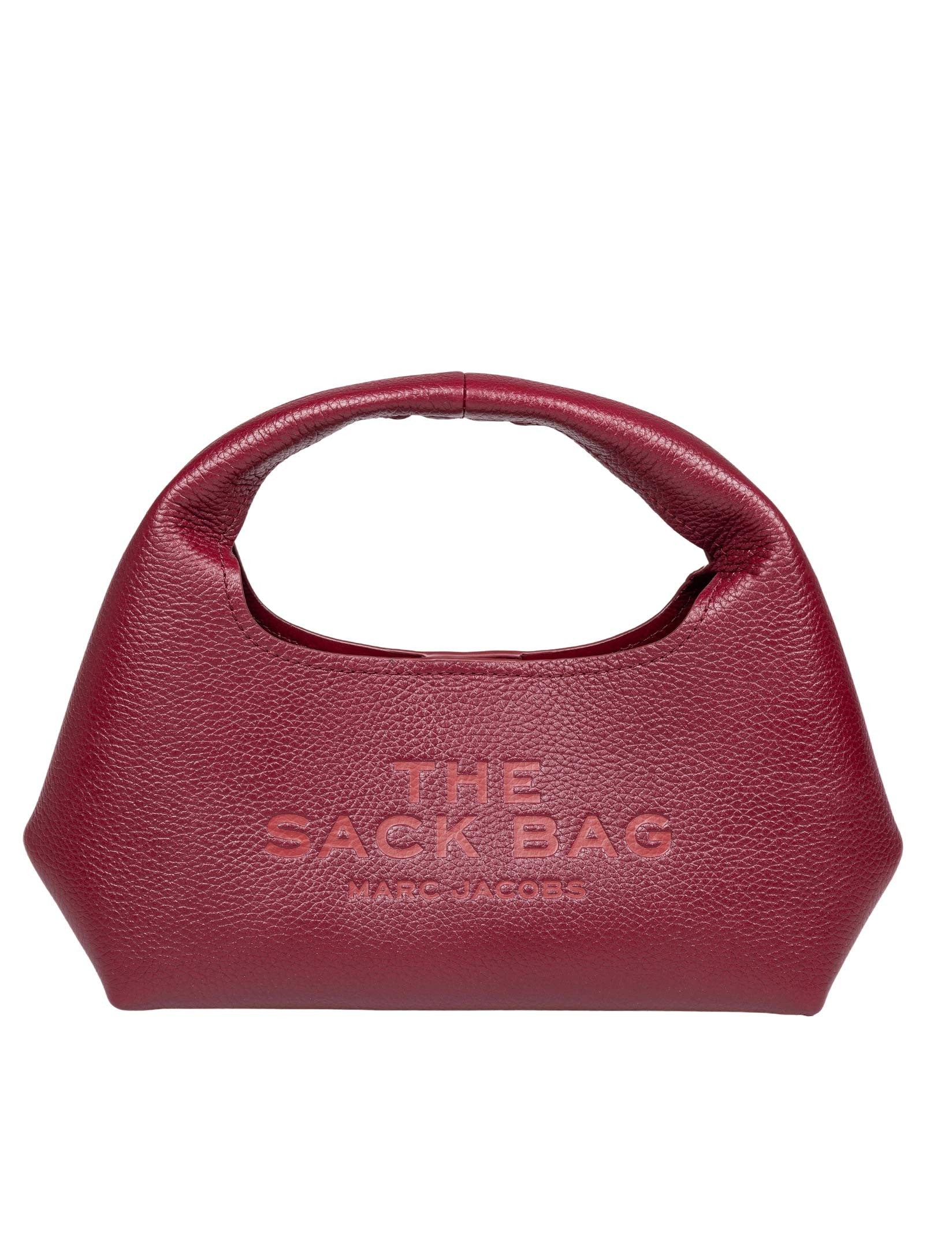 MARC JACOBS THE MINI SACK BAG IN PELLE COLORE CILIEGIA