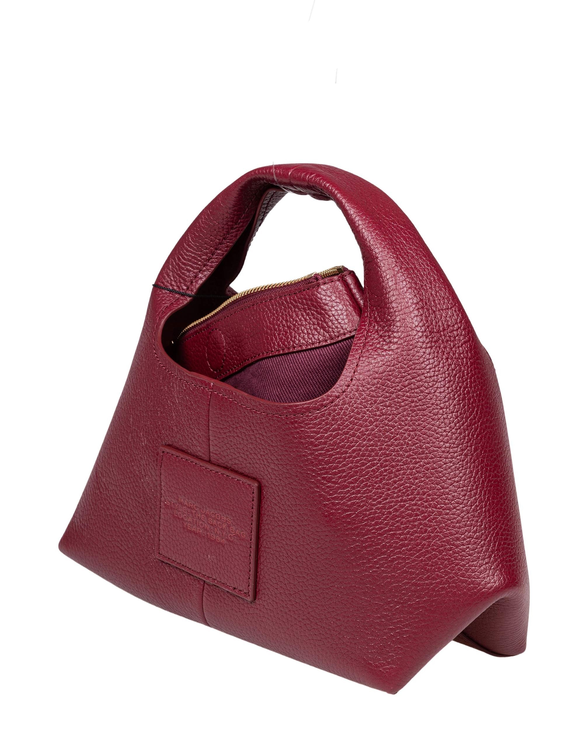 MARC JACOBS THE MINI SACK BAG IN PELLE COLORE CILIEGIA