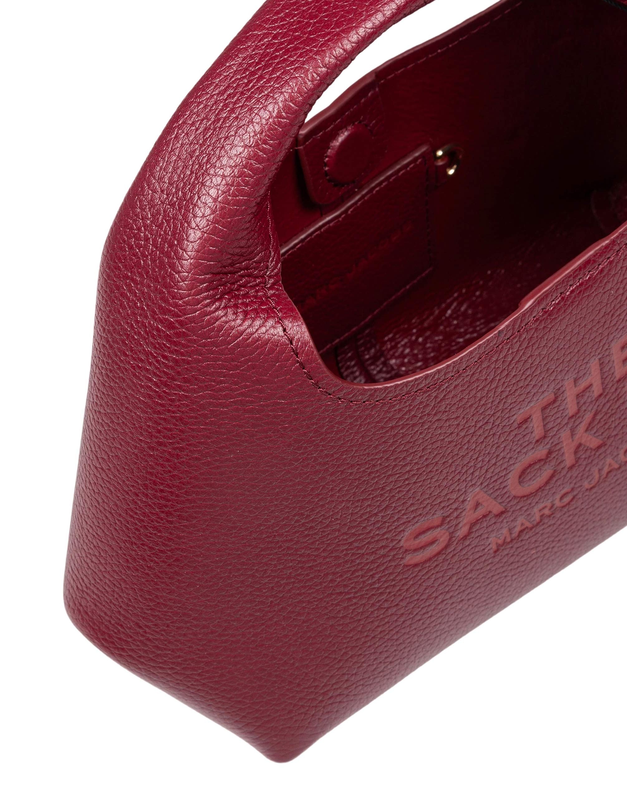 MARC JACOBS THE MINI SACK BAG IN PELLE COLORE CILIEGIA