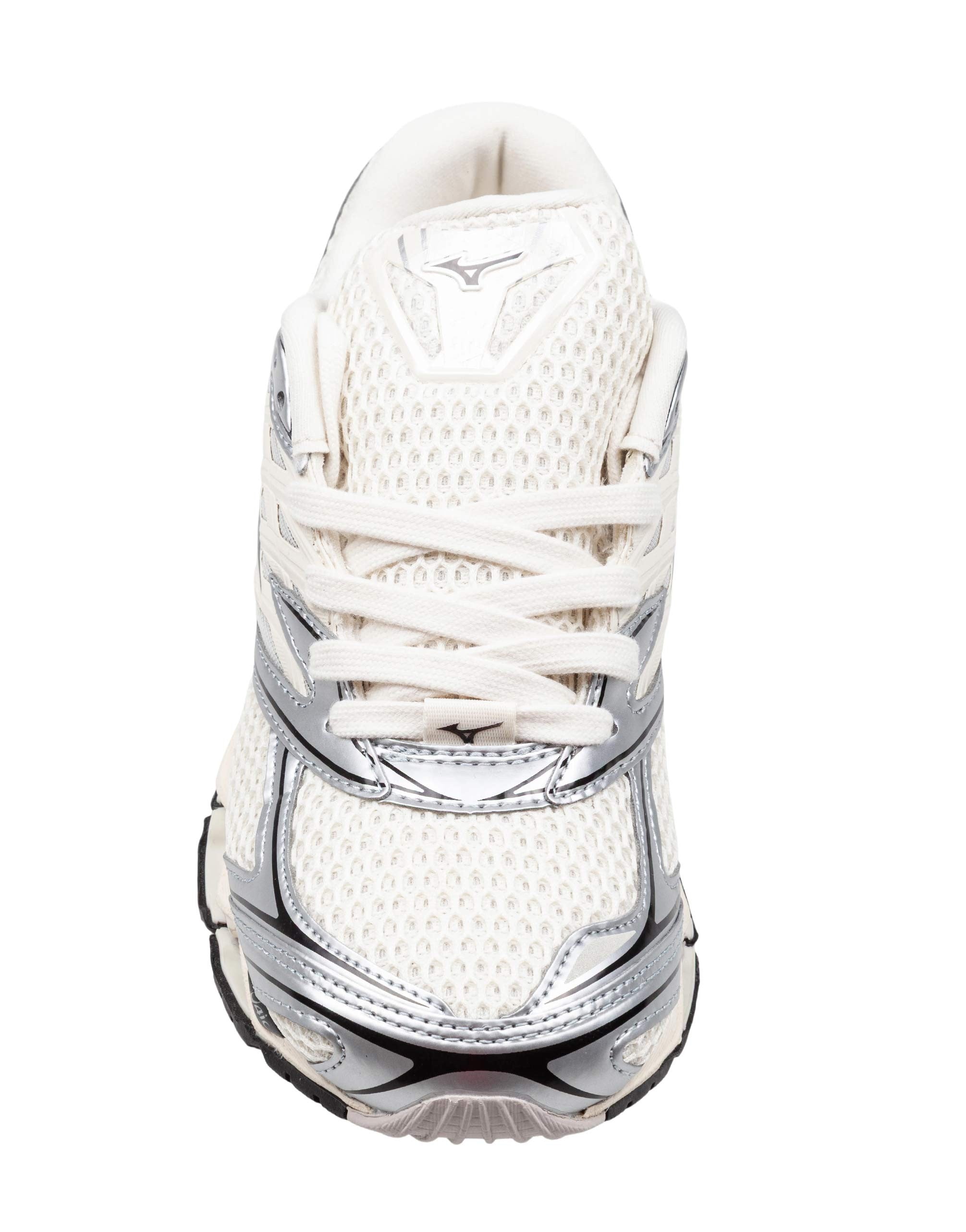 MIZUNO SNEAKERS WAVE PROPHECY LS IN TESSUTO E PELLE COLORE BIANCO/SILVER
