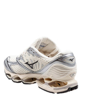 MIZUNO SNEAKERS WAVE PROPHECY LS IN TESSUTO E PELLE COLORE BIANCO/SILVER