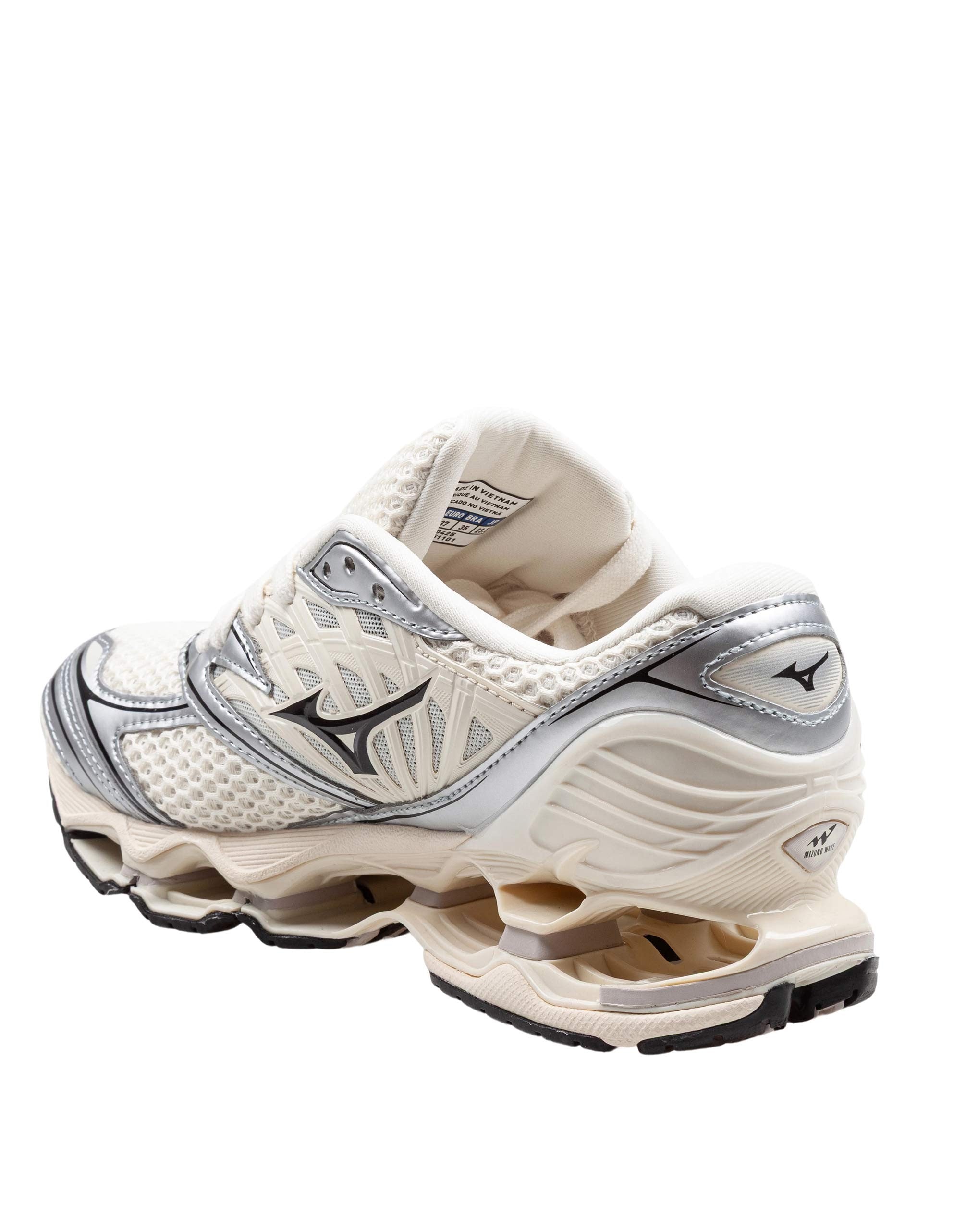 MIZUNO SNEAKERS WAVE PROPHECY LS IN TESSUTO E PELLE COLORE BIANCO/SILVER