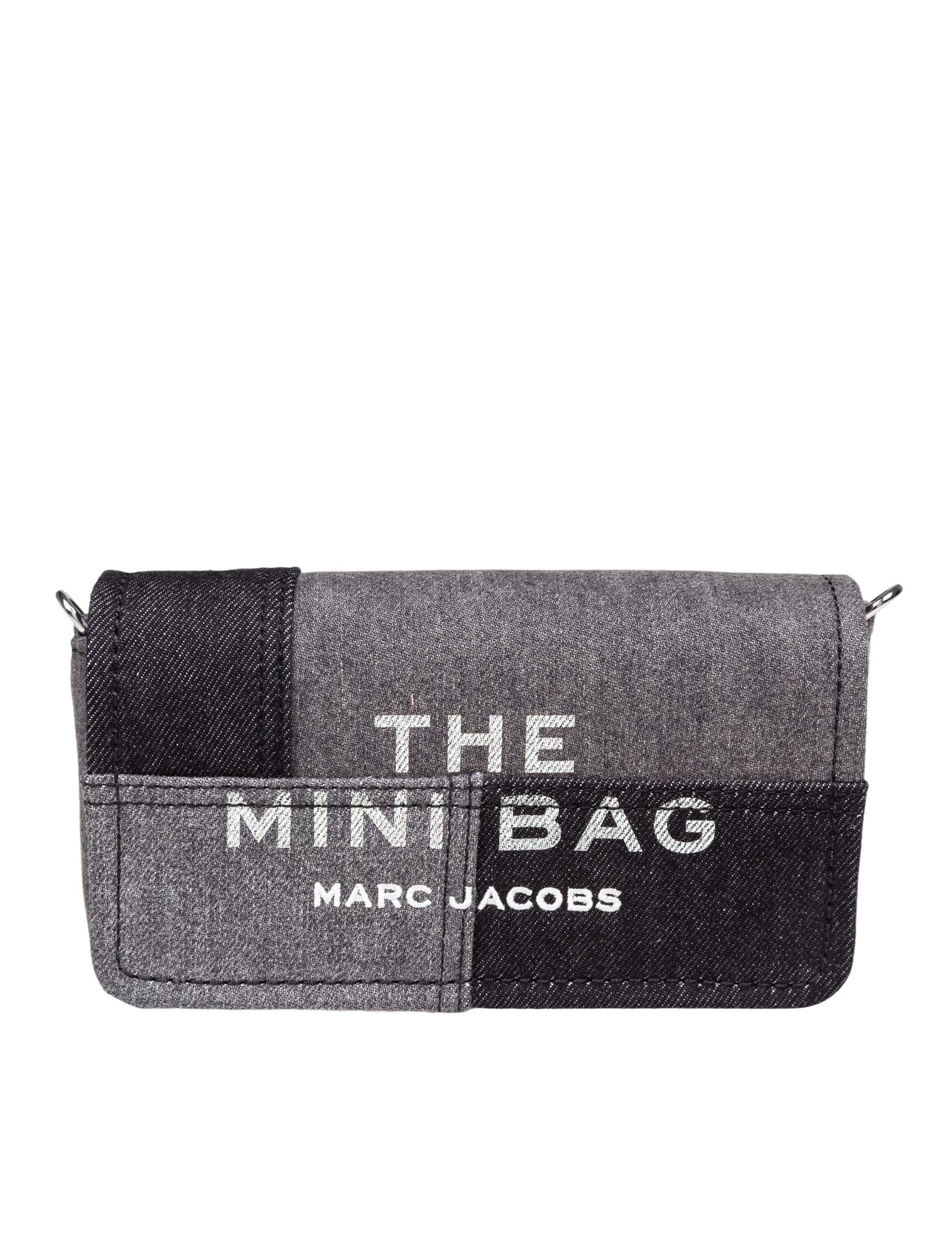 MARC JACOBS THE MINI BAG IN TESSUTO DENIM COLORE BLACK