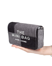 MARC JACOBS THE MINI BAG IN TESSUTO DENIM COLORE BLACK