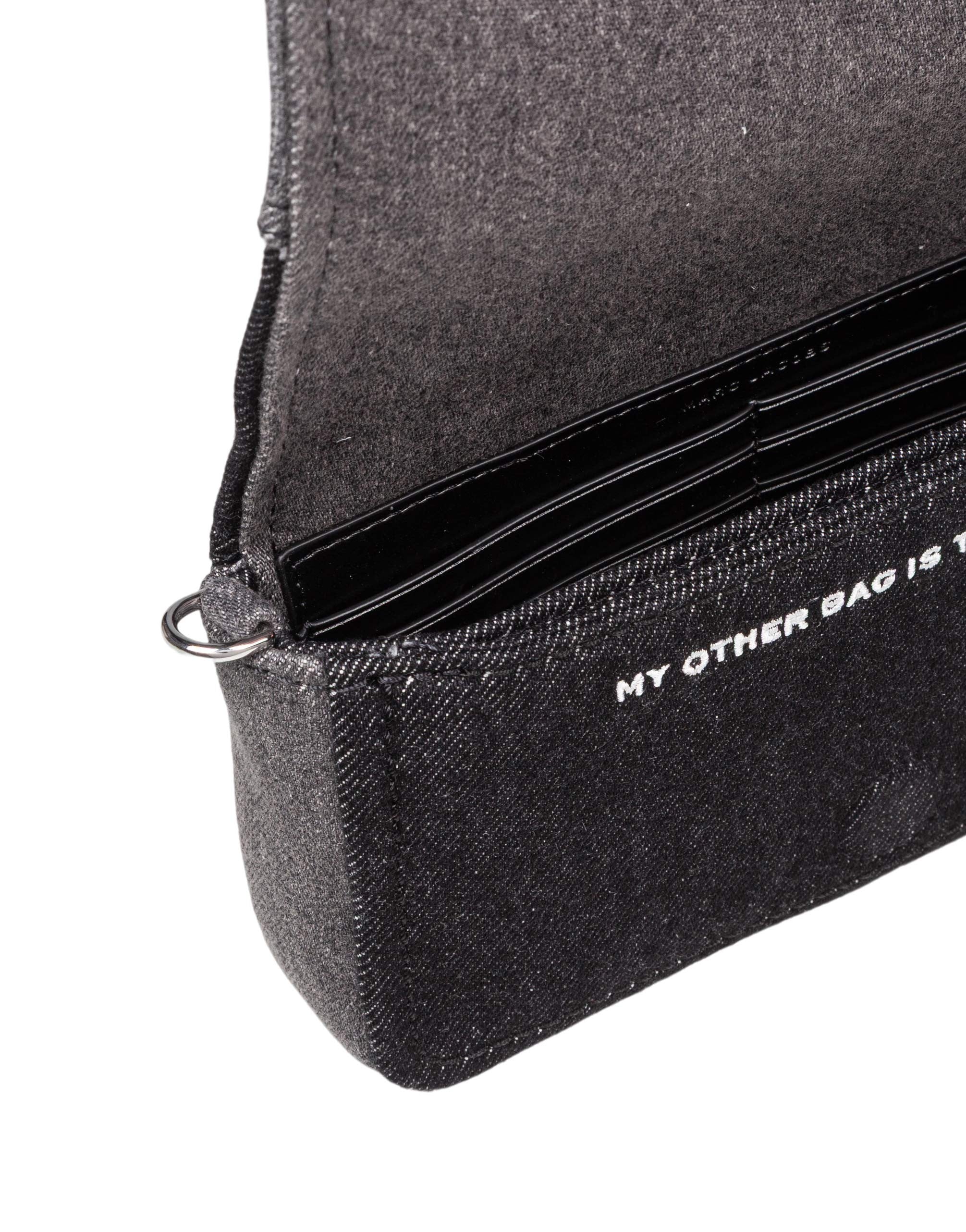 MARC JACOBS THE MINI BAG IN TESSUTO DENIM COLORE BLACK