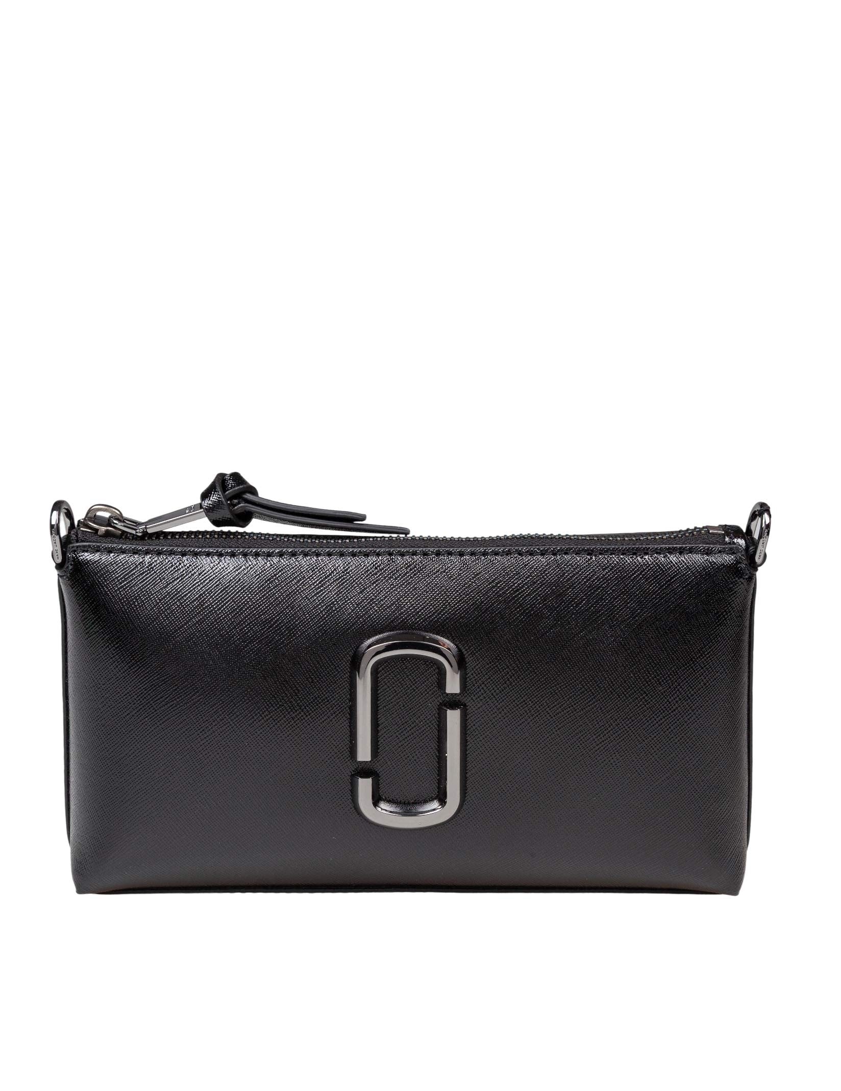 MARC JACOBS LEATHER WALLET BAG, BLACK