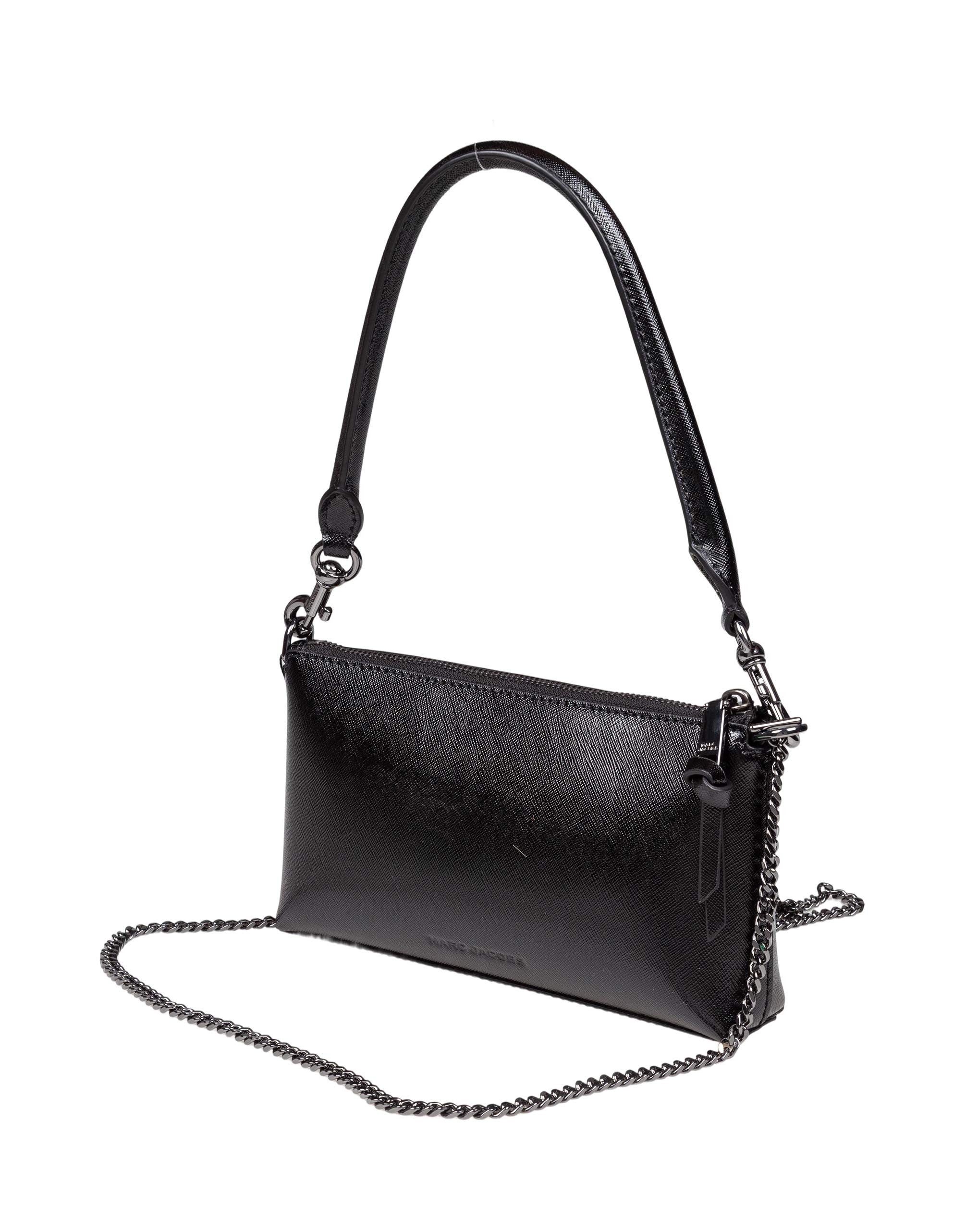 MARC JACOBS LEATHER WALLET BAG, BLACK