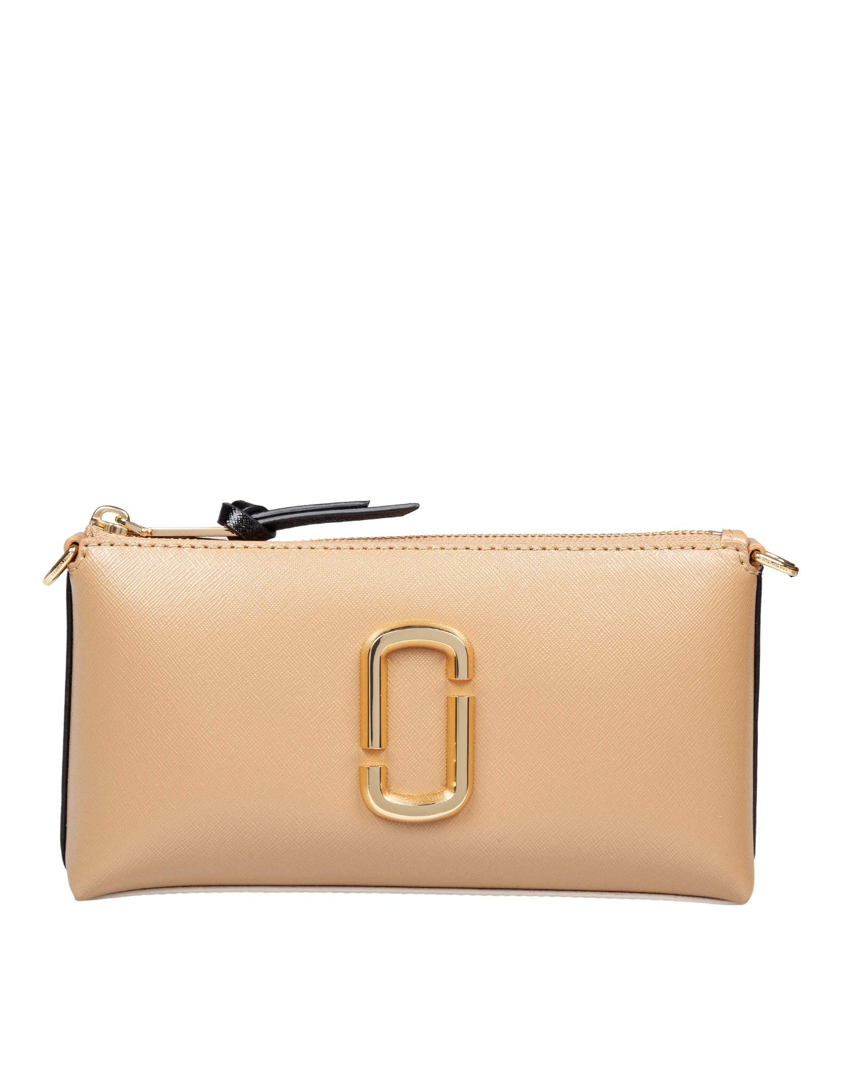 MARC JACOBS LEATHER WALLET BAG, CAMEL COLOR