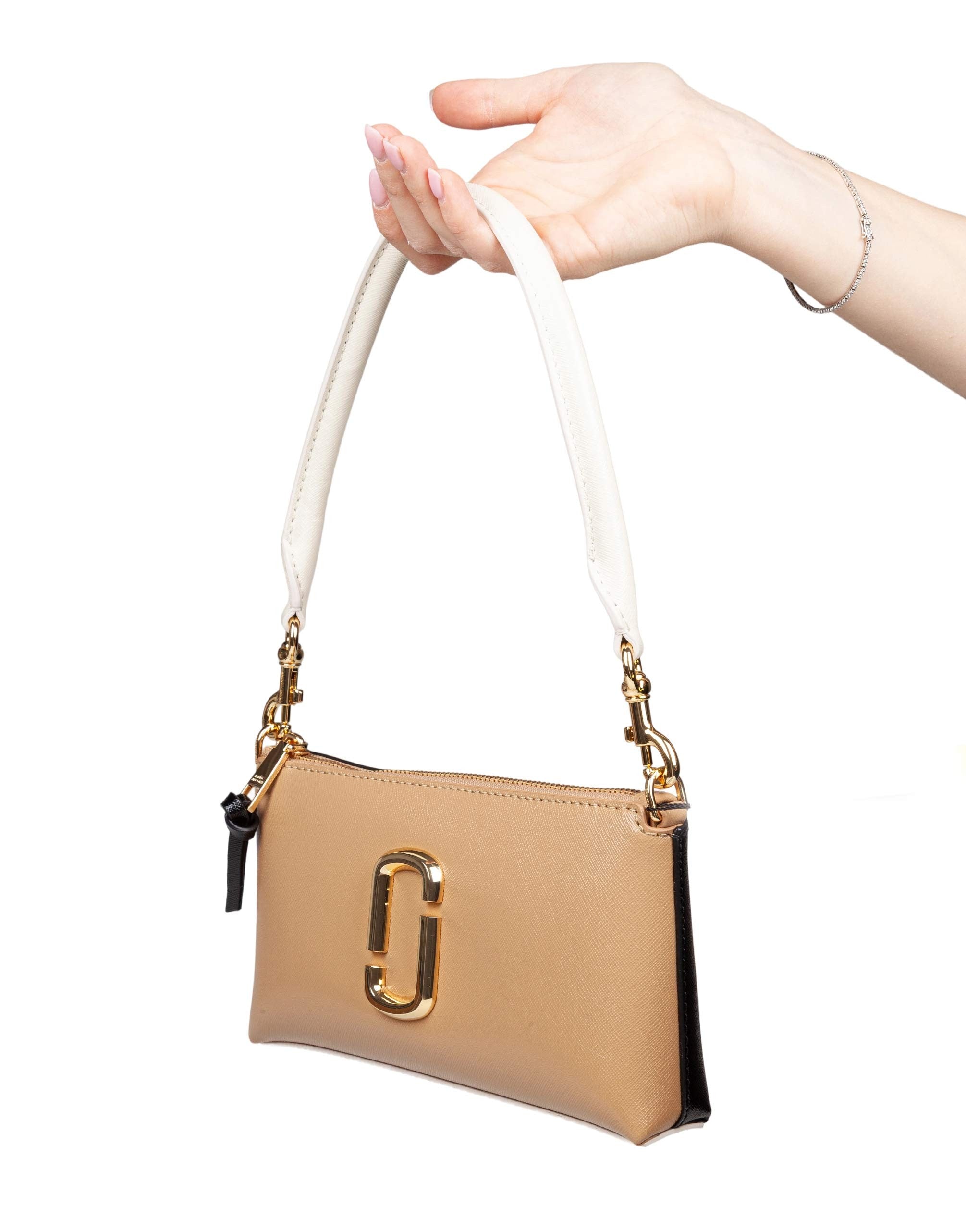MARC JACOBS LEATHER WALLET BAG, CAMEL COLOR