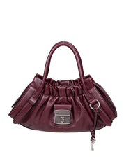 MARC JACOBS BORSA A MANO THE CRISTINA SMALL SATCHEL IN PELLE COLORE PRUGNA