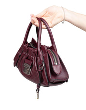 MARC JACOBS BORSA A MANO THE CRISTINA SMALL SATCHEL IN PELLE COLORE PRUGNA