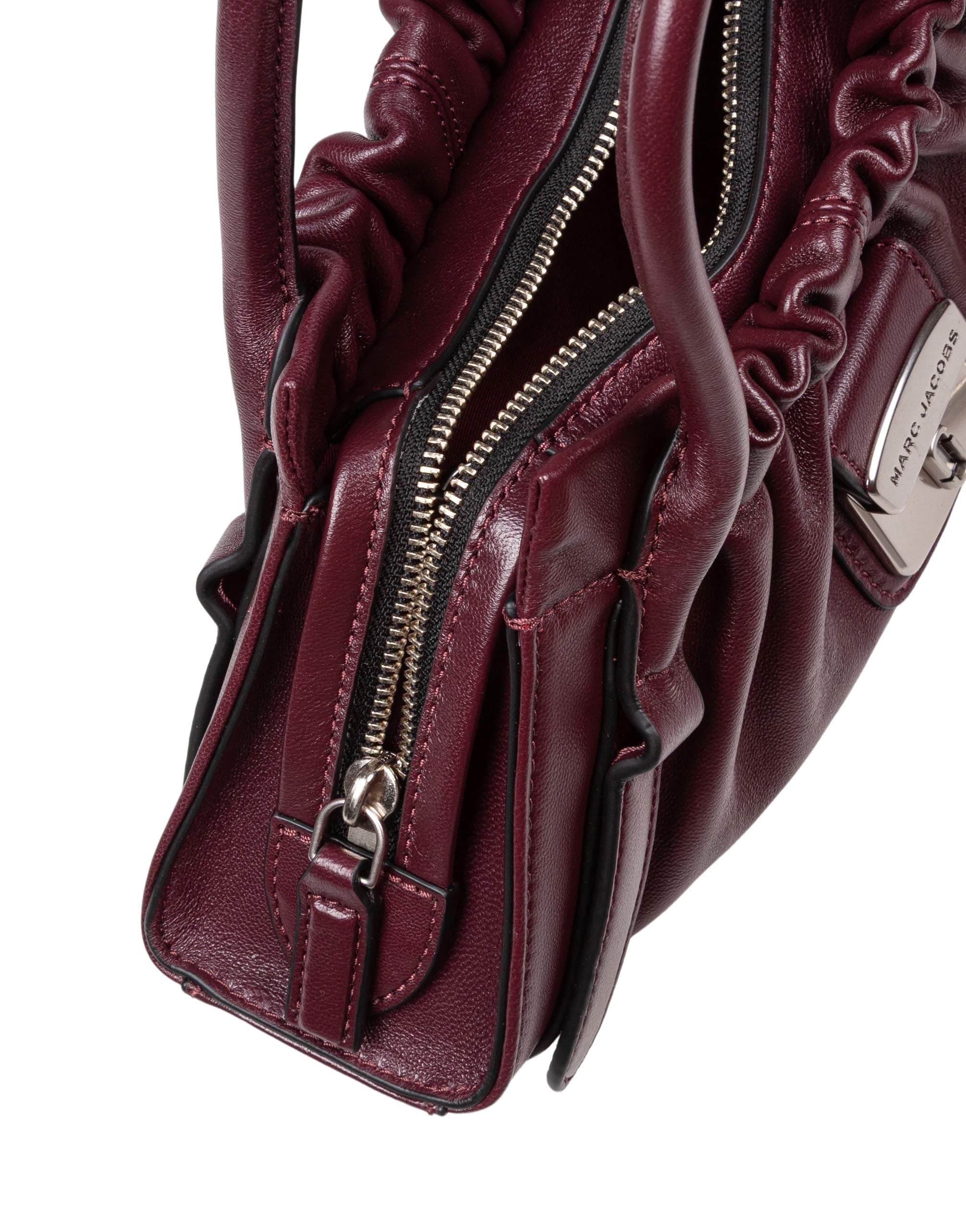 MARC JACOBS BORSA A MANO THE CRISTINA SMALL SATCHEL IN PELLE COLORE PRUGNA