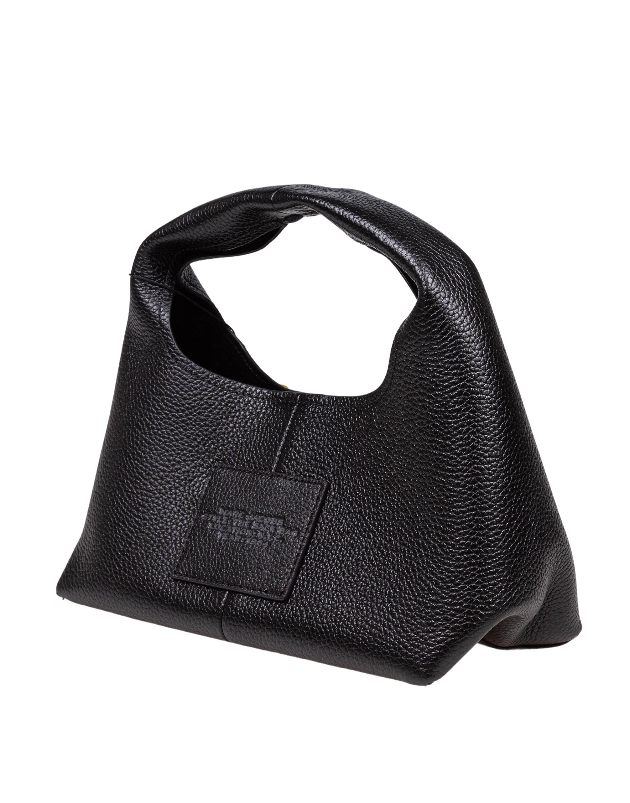 MARC JACOBS THE MINI SACK BAG IN BLACK LEATHER