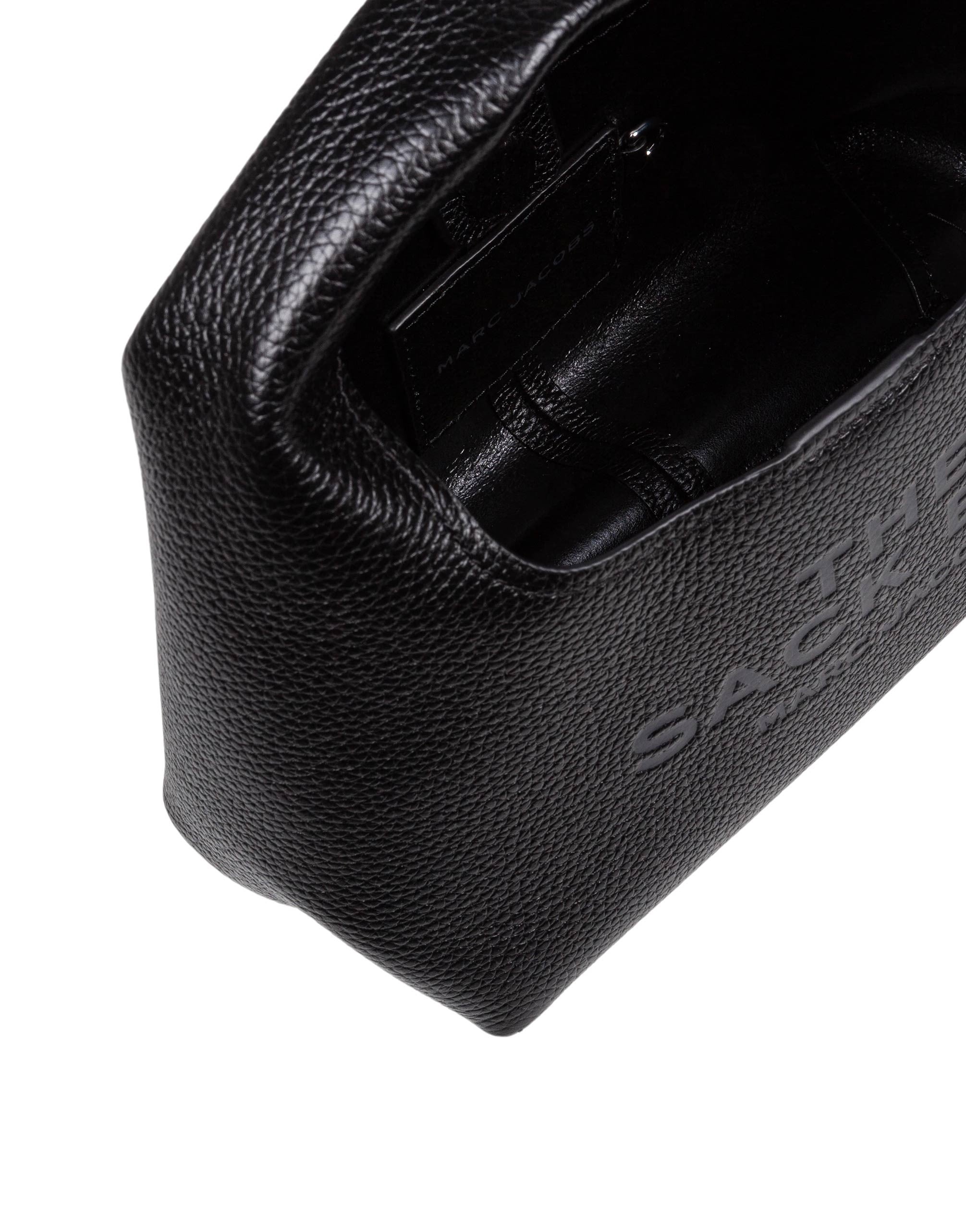 MARC JACOBS THE MINI SACK BAG IN BLACK LEATHER
