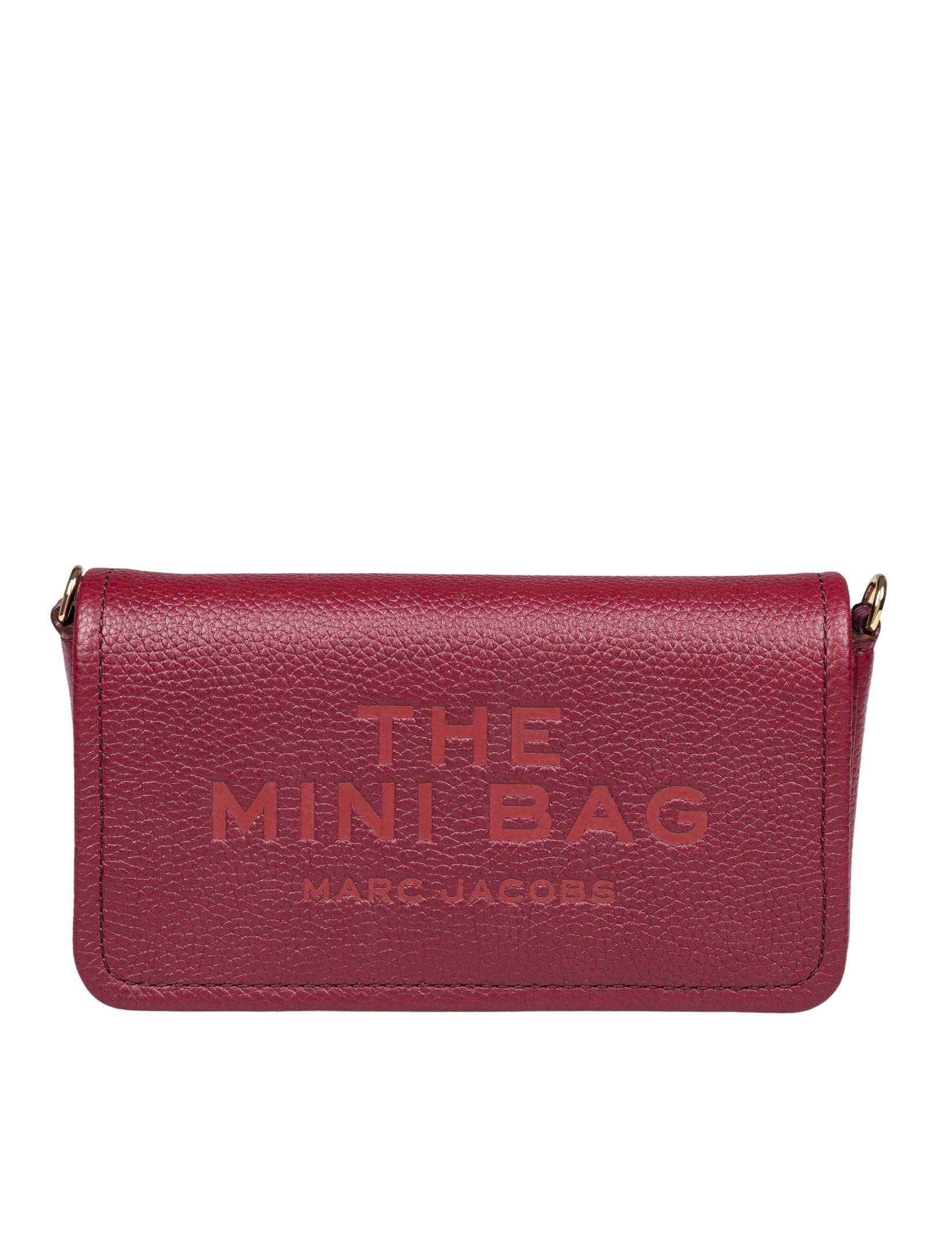 MARC JACOBS THE MINI BAG IN LEATHER, CHERRY COLOR