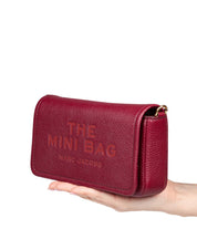 MARC JACOBS THE MINI BAG IN LEATHER, CHERRY COLOR