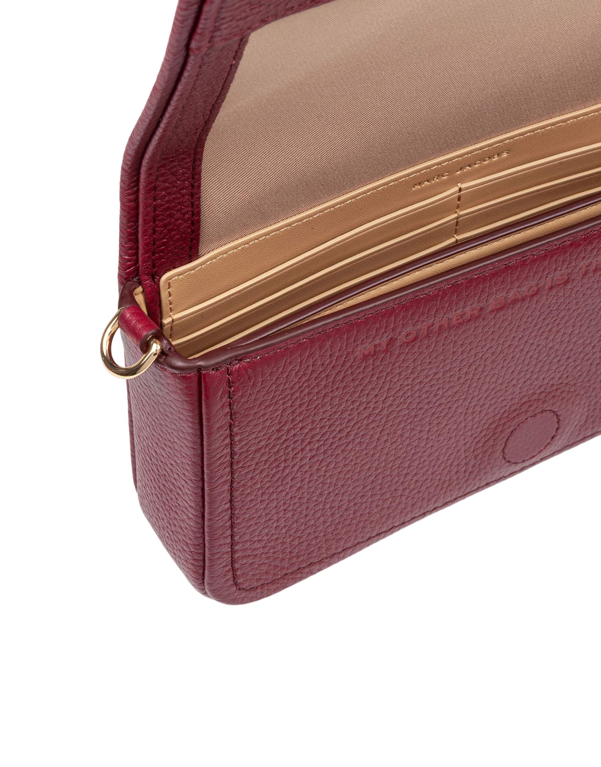 MARC JACOBS THE MINI BAG IN LEATHER, CHERRY COLOR