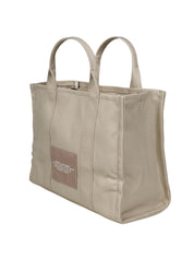 MARC JACOBS THE MEDIUM TOTE IN BEIGE COLOR CANVAS