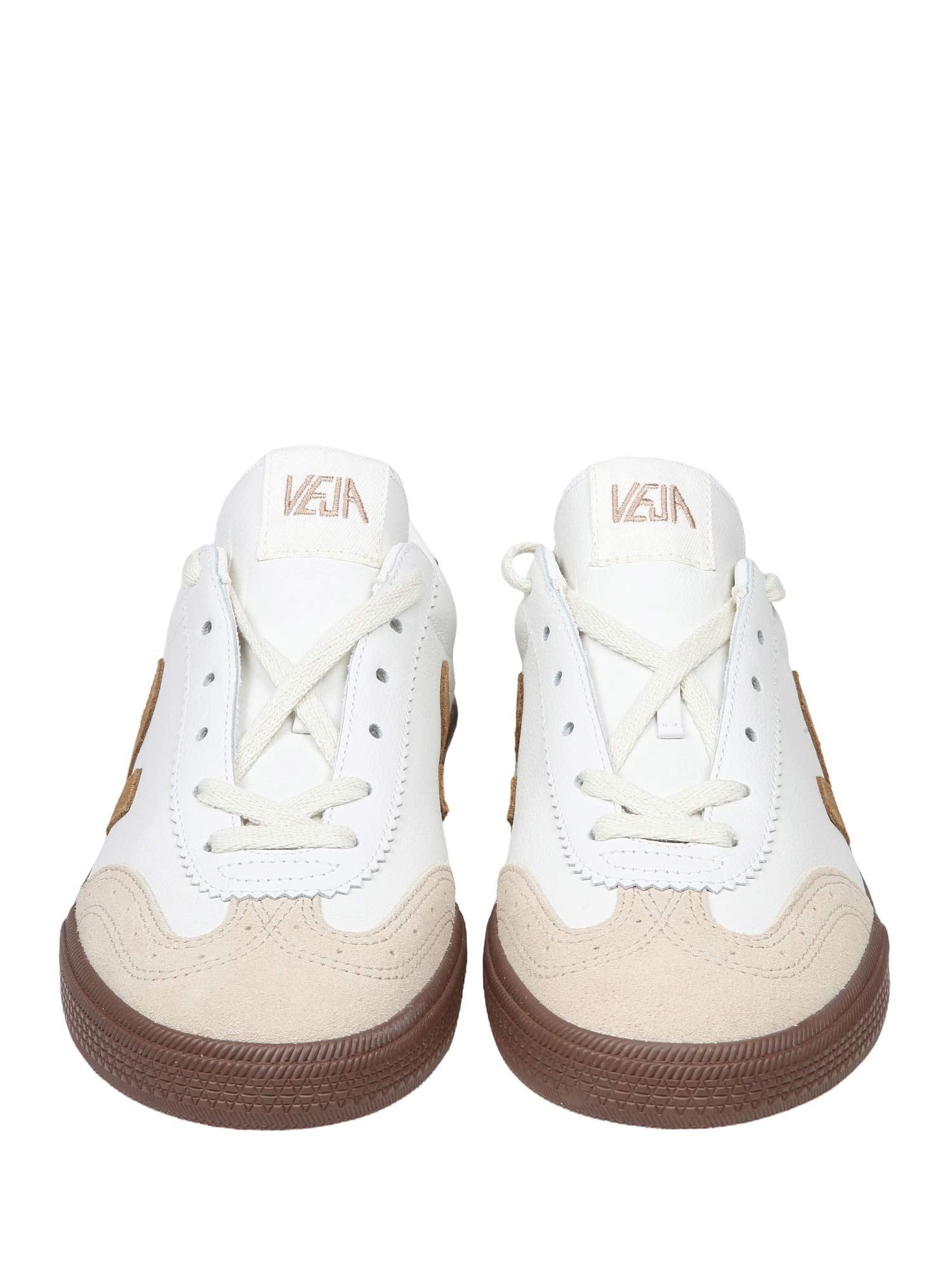 VEJA LEATHER VOLLEY SNEAKERS WITH SUEDE DETAILS