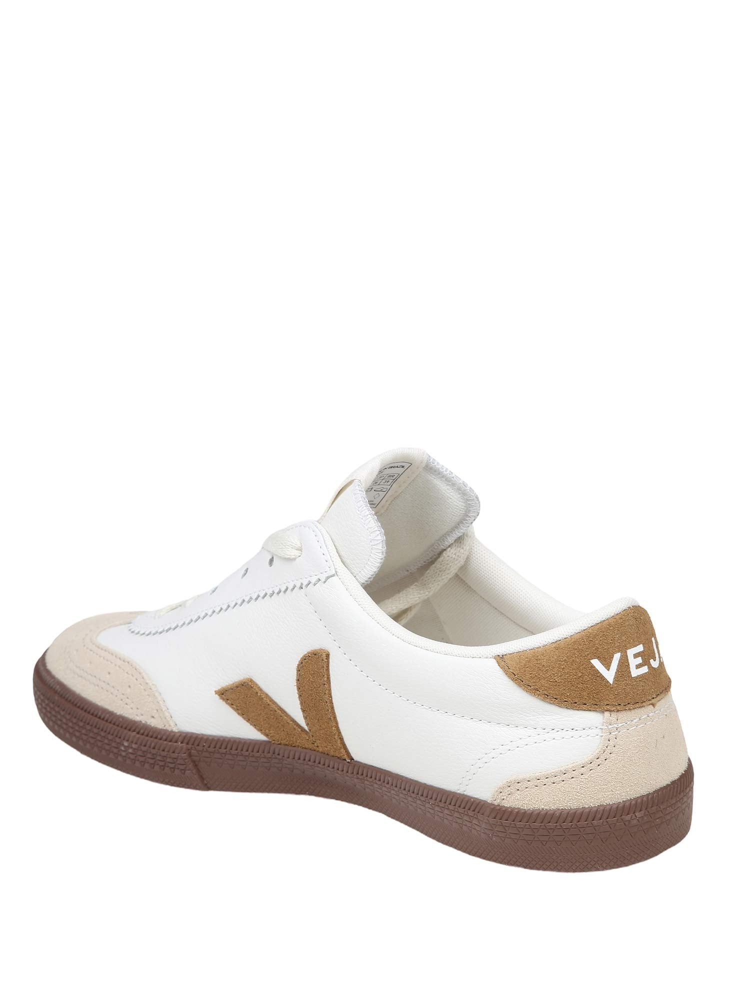 VEJA LEATHER VOLLEY SNEAKERS WITH SUEDE DETAILS