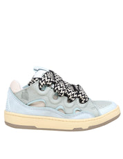 LANVIN SNEAKERS CURB IN PELLE COLORE BIANCO E CELESTE