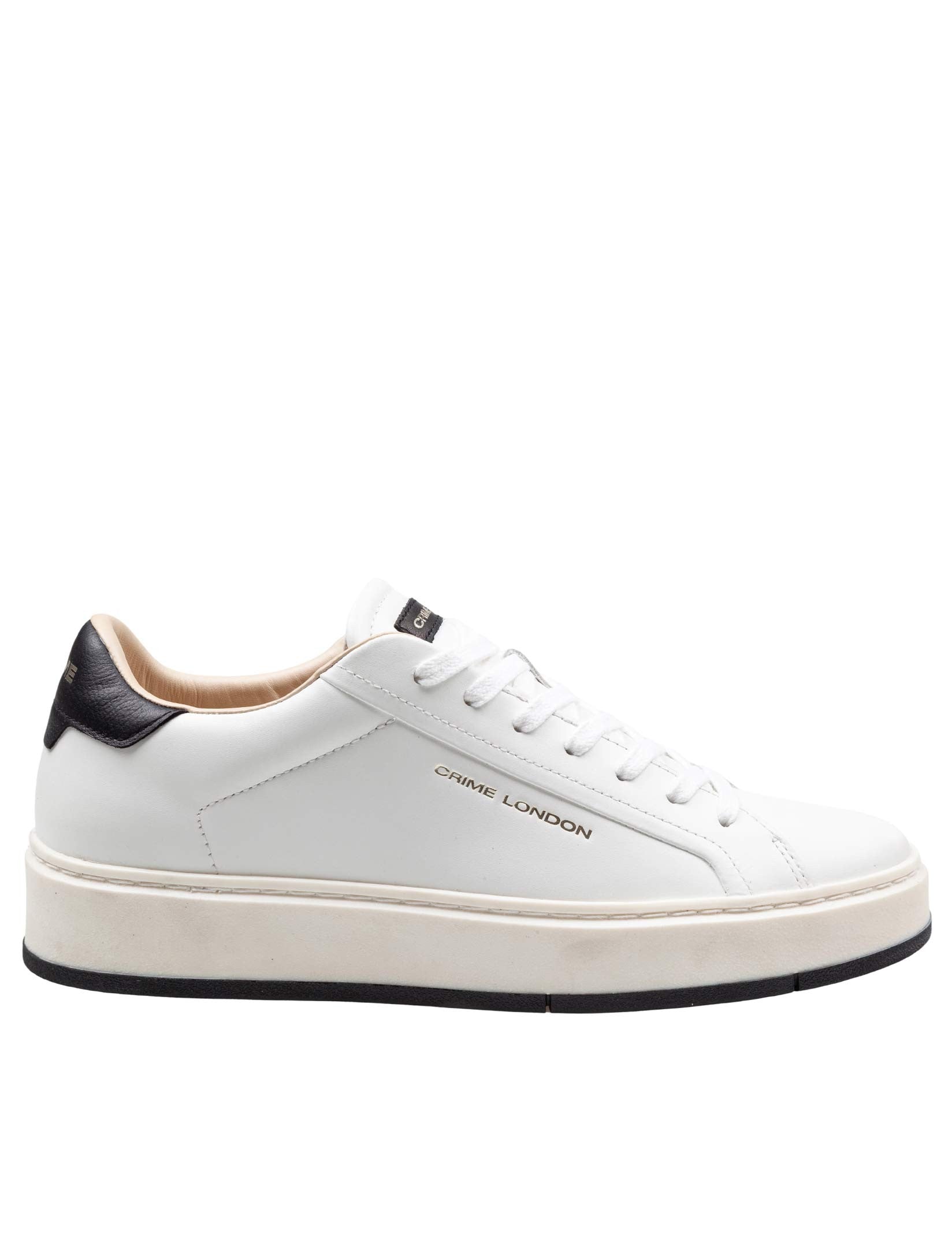 CRIME SNEAKERS SNEAKERS DESTINY IN PELLE COLORE BIANCO E NERO