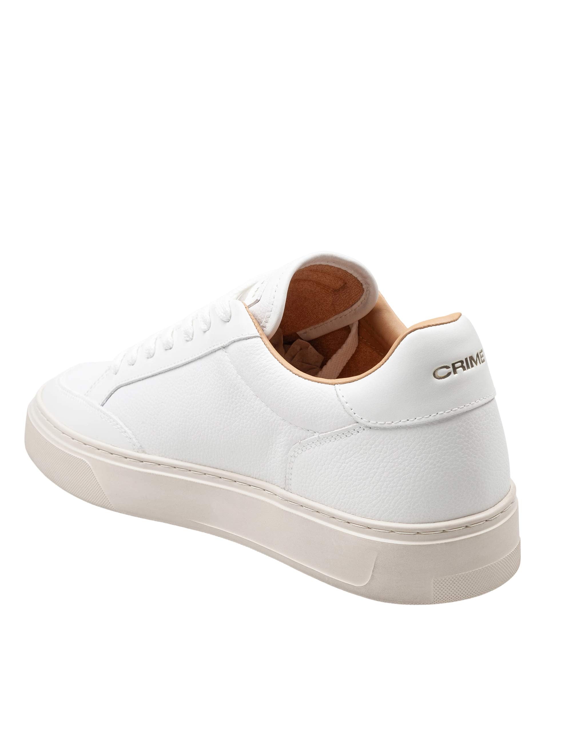 CRIME ECLIPSE LEATHER SNEAKERS, WHITE