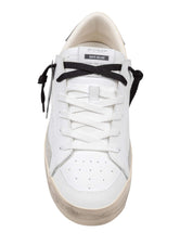 CRIME SK8 DELUXE LEATHER SNEAKERS, BLACK AND WHITE