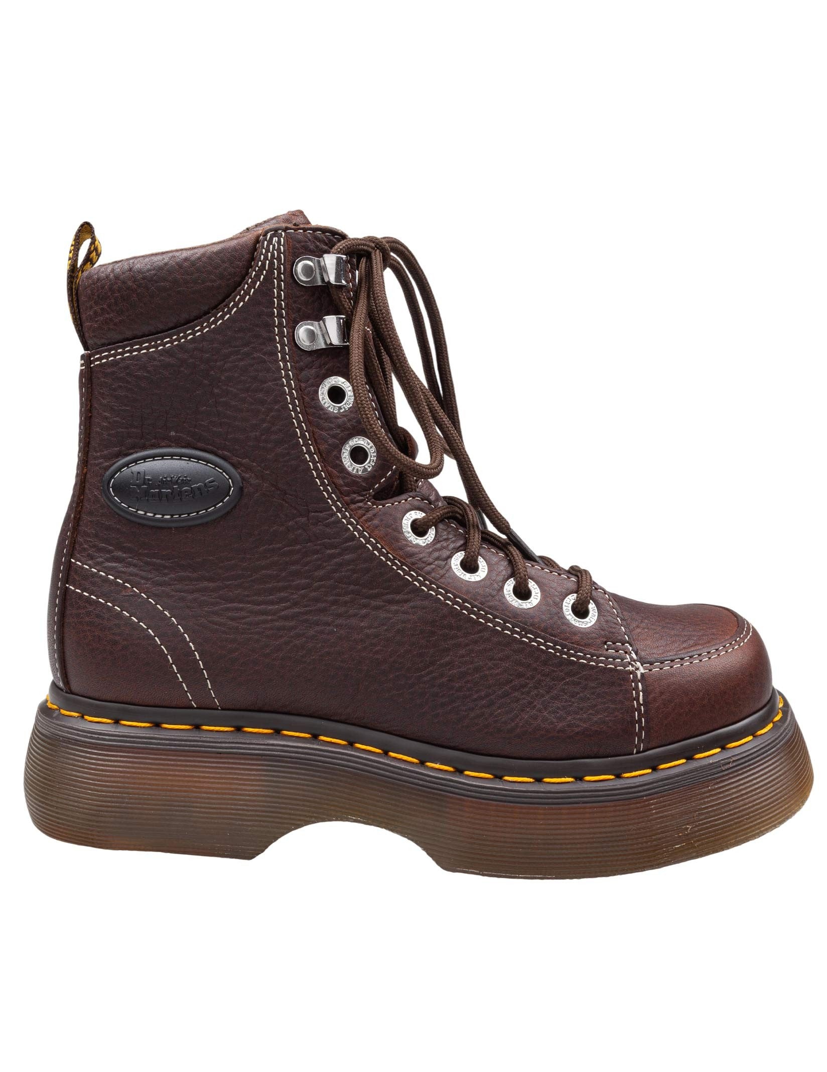 DR. MARTENS BUZZ 8I 8-EYE LEATHER ANKLE BOOT, BROWN