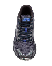 MIZUNO WAVE RIDER 10 MESH AND LEATHER SNEAKERS IN BLACK AND GREY