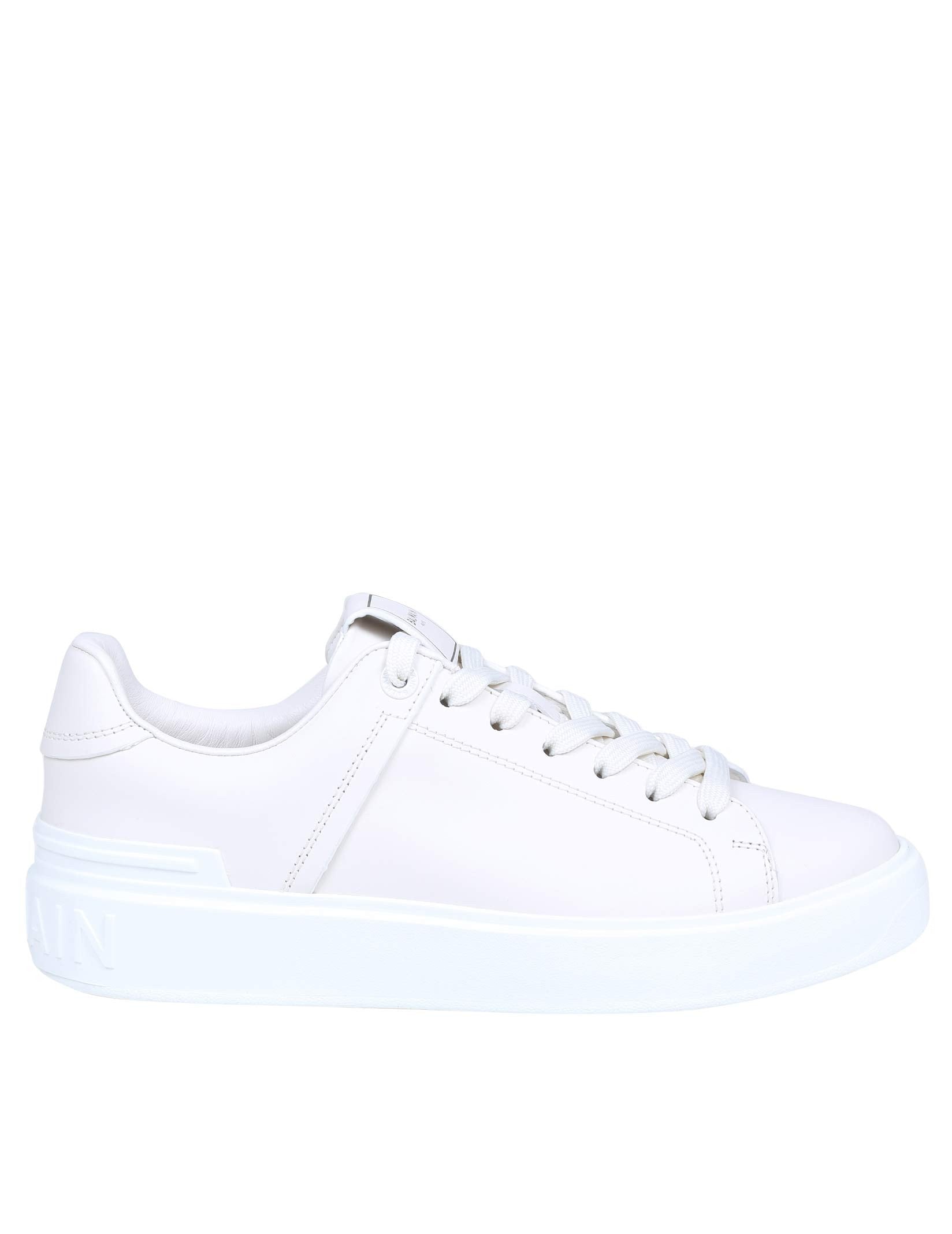 BALMAIN B COURT WHITE LEATHER SNEAKERS