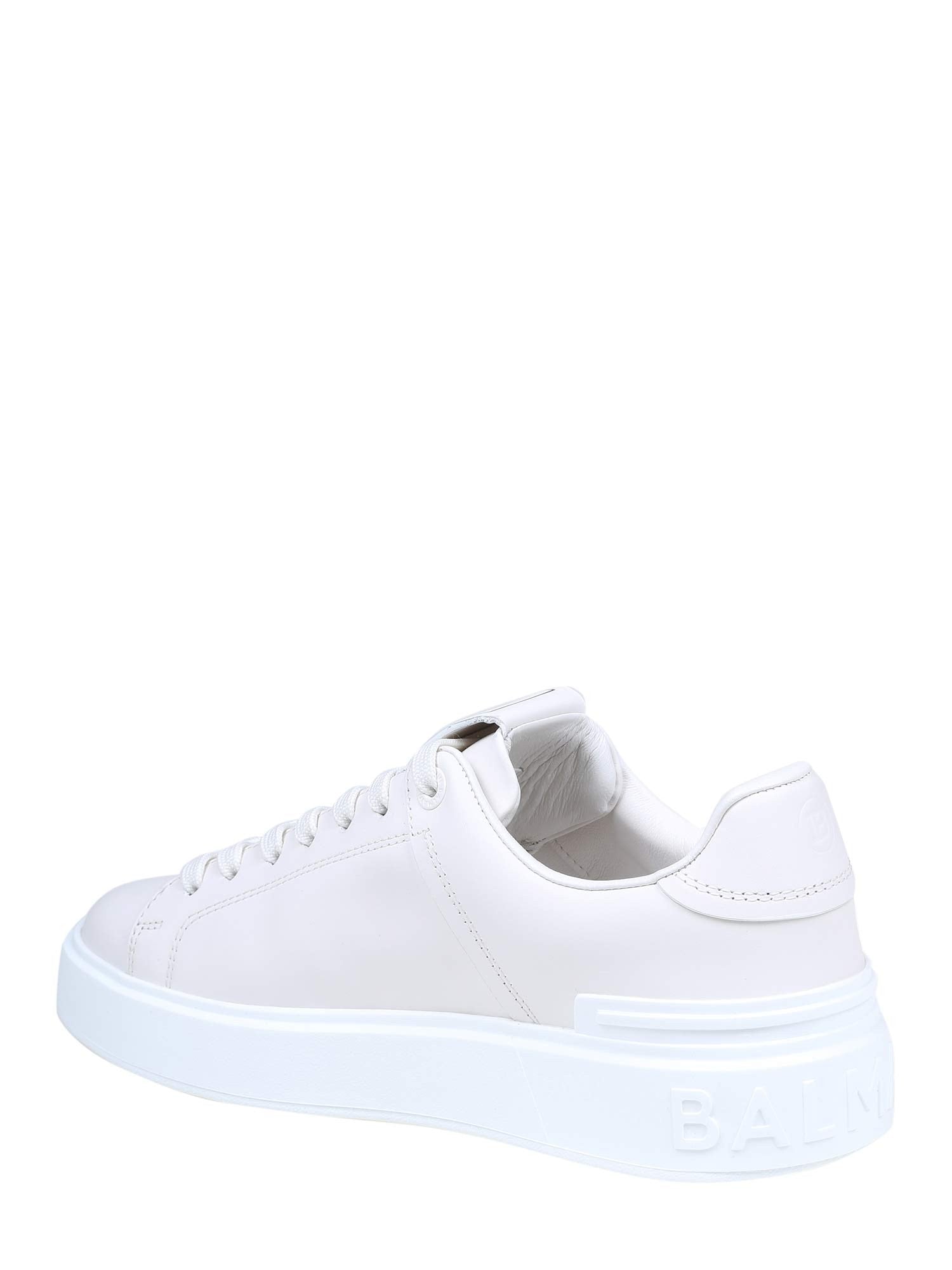 BALMAIN B COURT WHITE LEATHER SNEAKERS