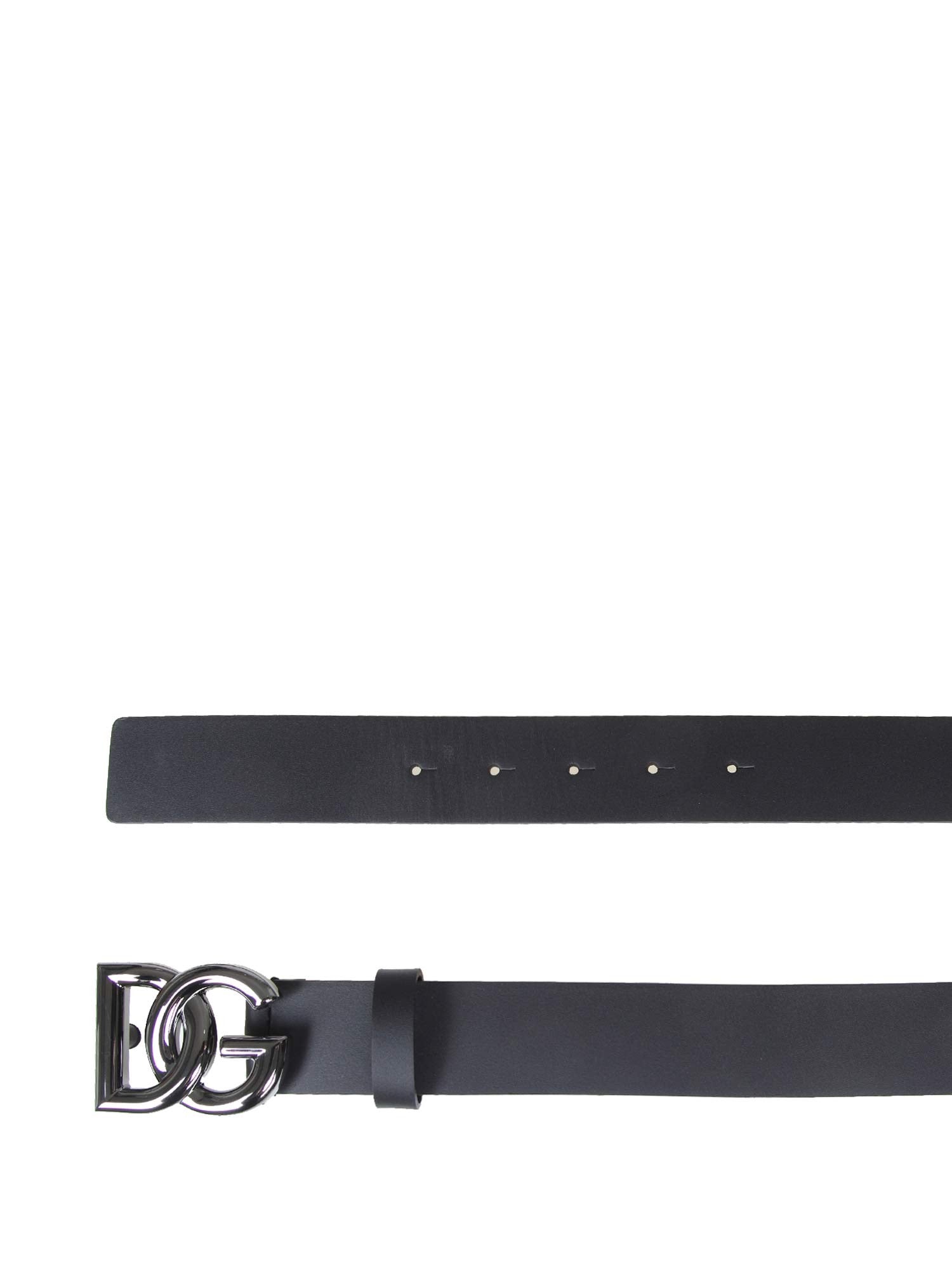 DOLCE & GABBANA CALFSKIN BELT WITH METAL DG LOGO