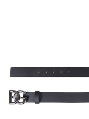 DOLCE & GABBANA CALFSKIN BELT WITH METAL DG LOGO
