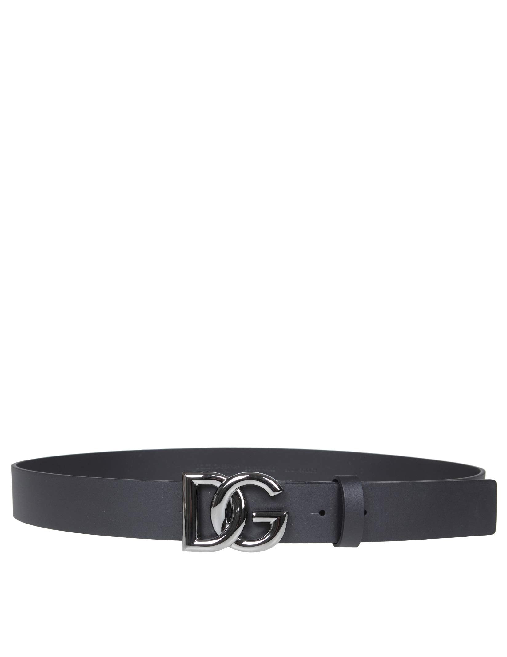 DOLCE & GABBANA CALFSKIN BELT WITH METAL DG LOGO