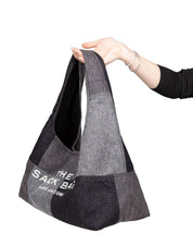 MARC JACOBS THE SACK BAG IN DENIM PATCHWORK COLORE DENIM NERO