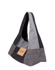 MARC JACOBS THE SACK BAG IN DENIM PATCHWORK COLORE DENIM NERO