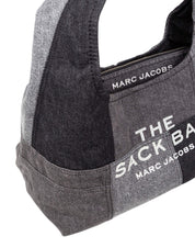 MARC JACOBS THE SACK BAG IN DENIM PATCHWORK COLORE DENIM NERO
