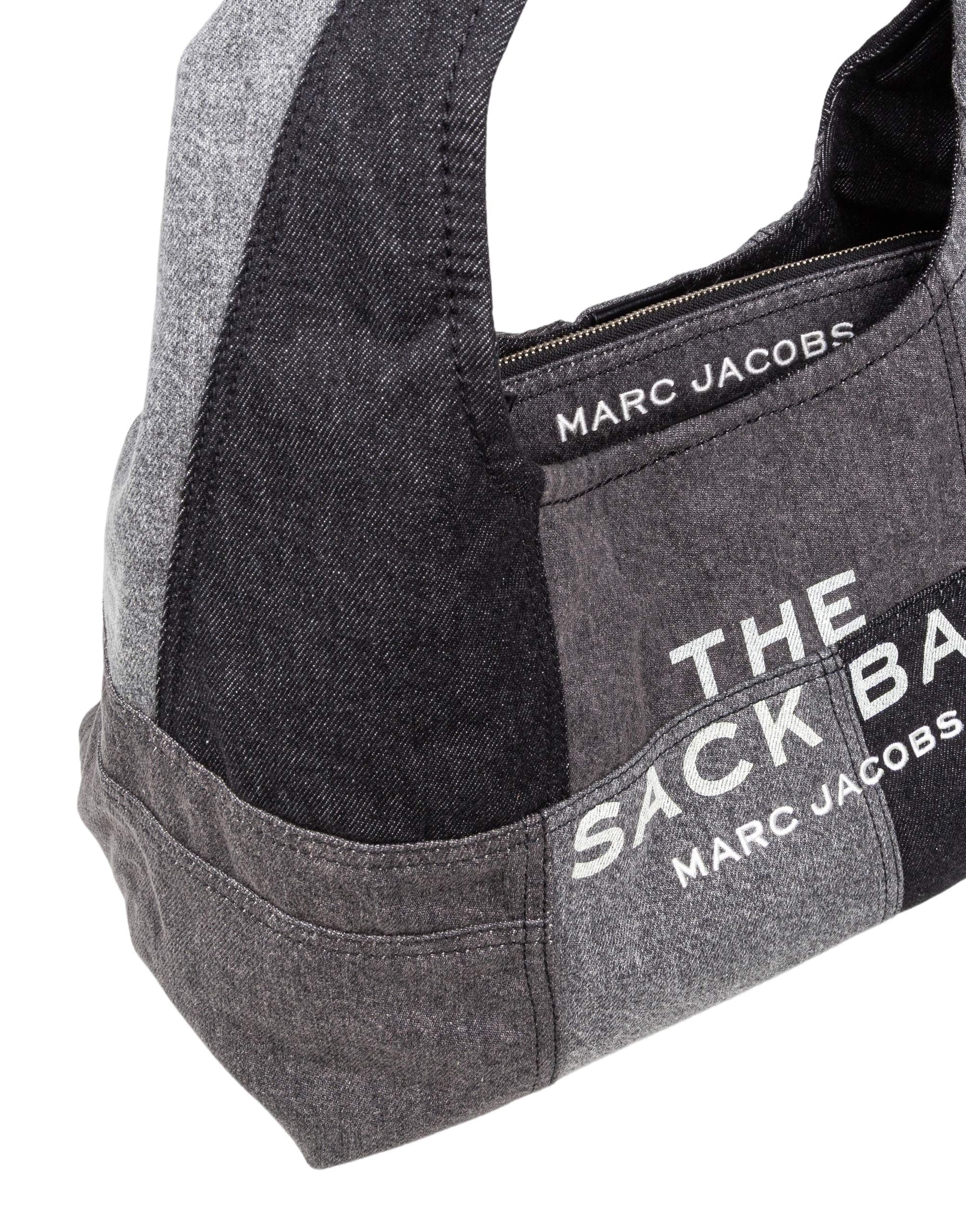 MARC JACOBS THE SACK BAG IN DENIM PATCHWORK COLORE DENIM NERO