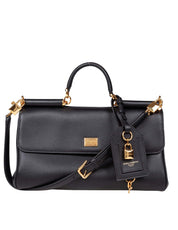 DOLCE & GABBANA VINTAGE MY SICILY BAG IN BLACK LEATHER