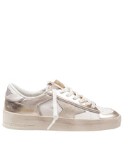 GOLDEN GOOSE SNEAKERS STARDAN IN LEATHER COLOR WHITE AND PLATINUM