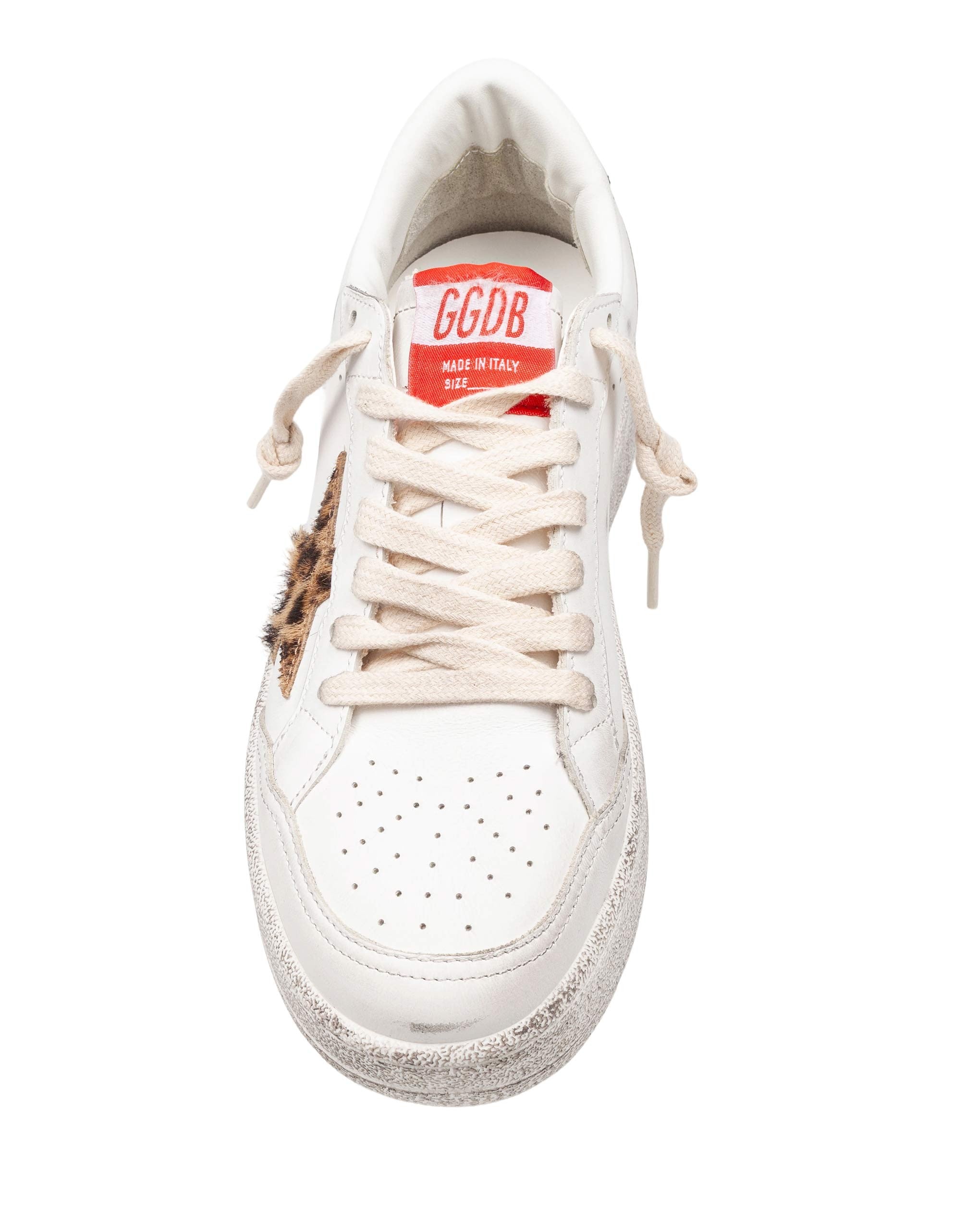 GOLDEN GOOSE BALL STAR 2 SNEAKERS IN WHITE LEATHER AND PONYSKIN
