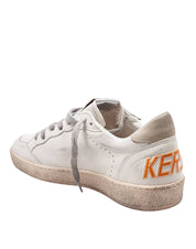 GOLDEN GOOSE BALLSTAR SNEAKERS IN LEATHER COLOR WHITE AND BLUE