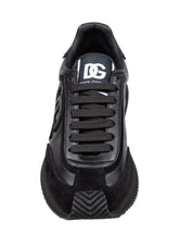 DOLCE E GABBANA SNEAKER CUSHION IN PELLE E CAMOSCIO COLORE NERO